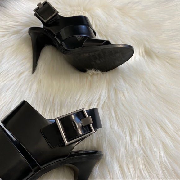 Zara Women’s (37) Black Cage Strappy Stilettos High Heel Sandal Minimalist Pump - Picture 5 of 6
